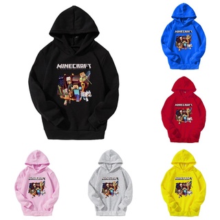 【Giảm giá năm mới】new game Minecraft Áo Hoodie mỏng tay dài in hình Áo hoodie trẻ em