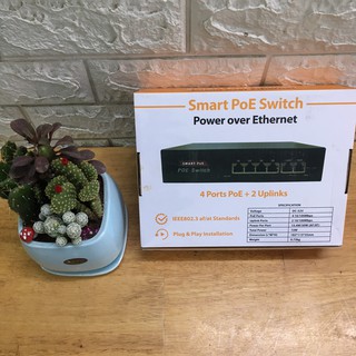 Switch PoE 4+2 Port Smart (bộ chia mạng poe 4 cổng, 2 cổng uplink) hàng chính hãng Global