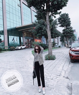 Quần baggy vạt lệch cho nữ