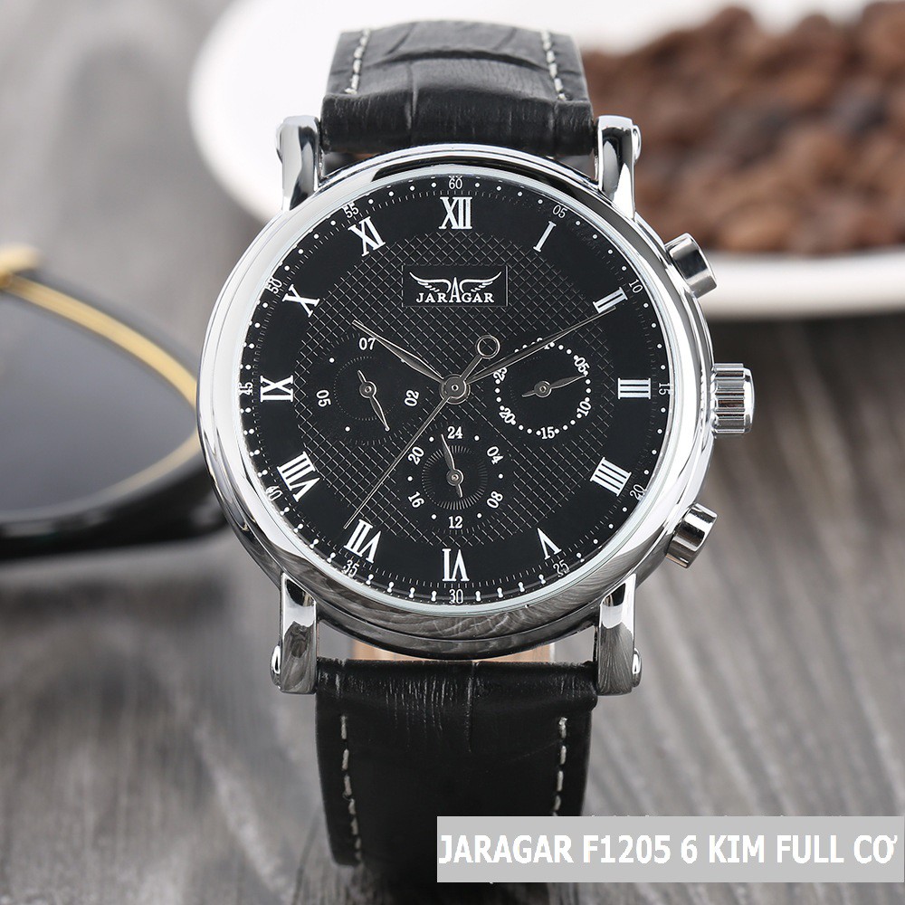 [NEW 2019] Đồng hồ nam Full cơ Automatic 6 kim JARAGAR F1205 lịch lãm sang trọng