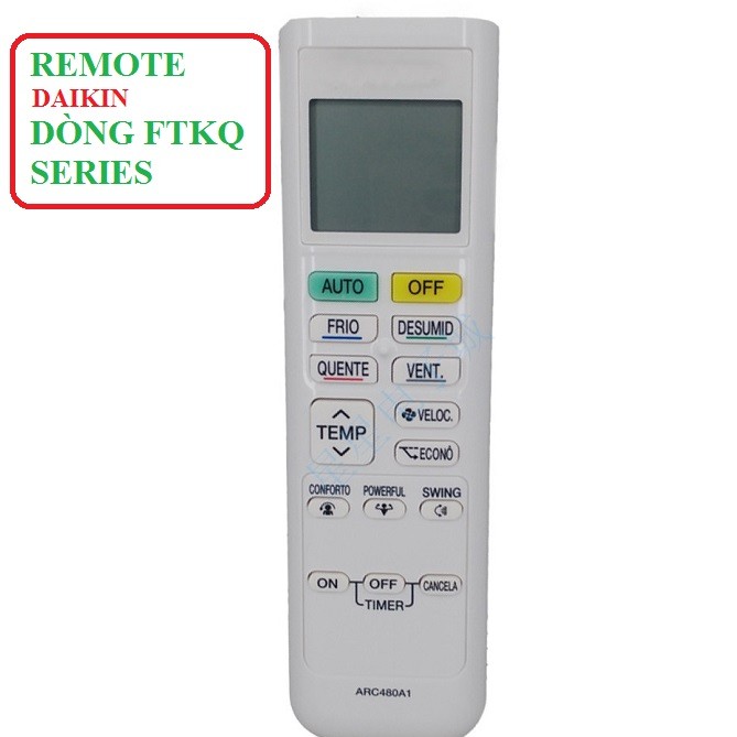 ĐIỀU KHIỂN ĐIỀU HÒA DAIKIN ARC480A2 dài mới Ga 32 - REMOTE MÁY LẠNH DAIKIN GA 32 BẢO HÀNH ĐỔI MỚI
