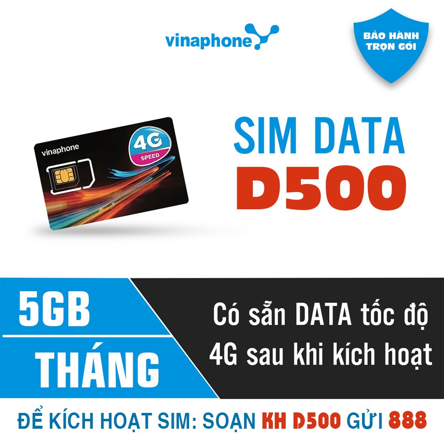 {dùng free 12t} SIM 4G VINA TRỌN GÓI 1 NĂM KHÔNG NẠP TIỀN D500, 5.5gb/tháng lướt web thả ga không lo tốn phí