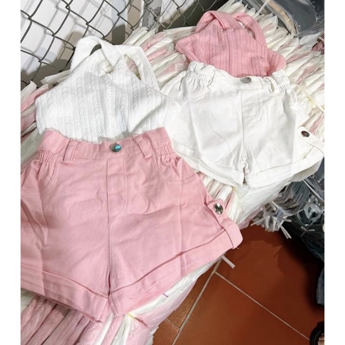 Bộ len đan chéo kèm quần kaki cực đẹp cho bé gái (8-17kg)
