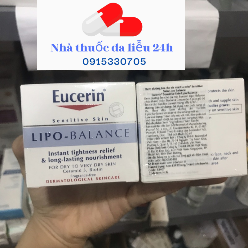 Eucerin Lipo Balance KEM DƯỠNG ẨM CHO DA KHÔ DA NHẠY CẢM 50ML