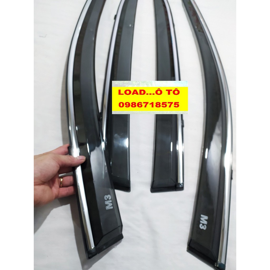 Vè Che Mưa Xe Mazda 3 2022-2018 Chỉ Inox, Mạ Crom Sáng Bóng, Có Sẵn Keo Dán 3M