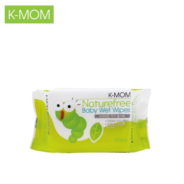 1 gói khăn ướt K-MOM Hàn Quốc cao cấp, an toàn cho da bé (30 tờ)