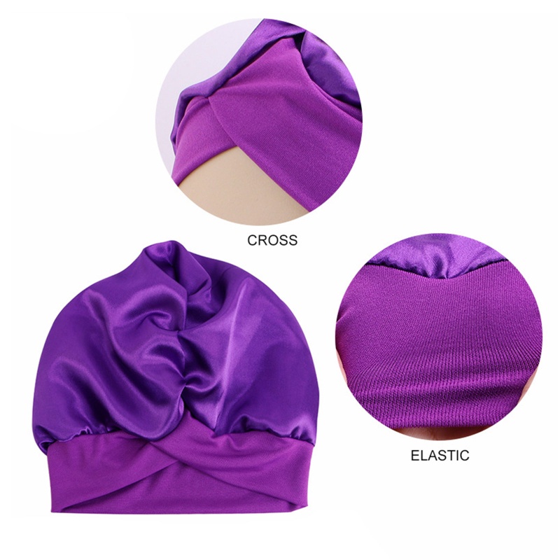 Wmmb Khăn Turban Quấn Đầu Thắt Nút Chéo Màu Trơn Phong Cách Bohemian