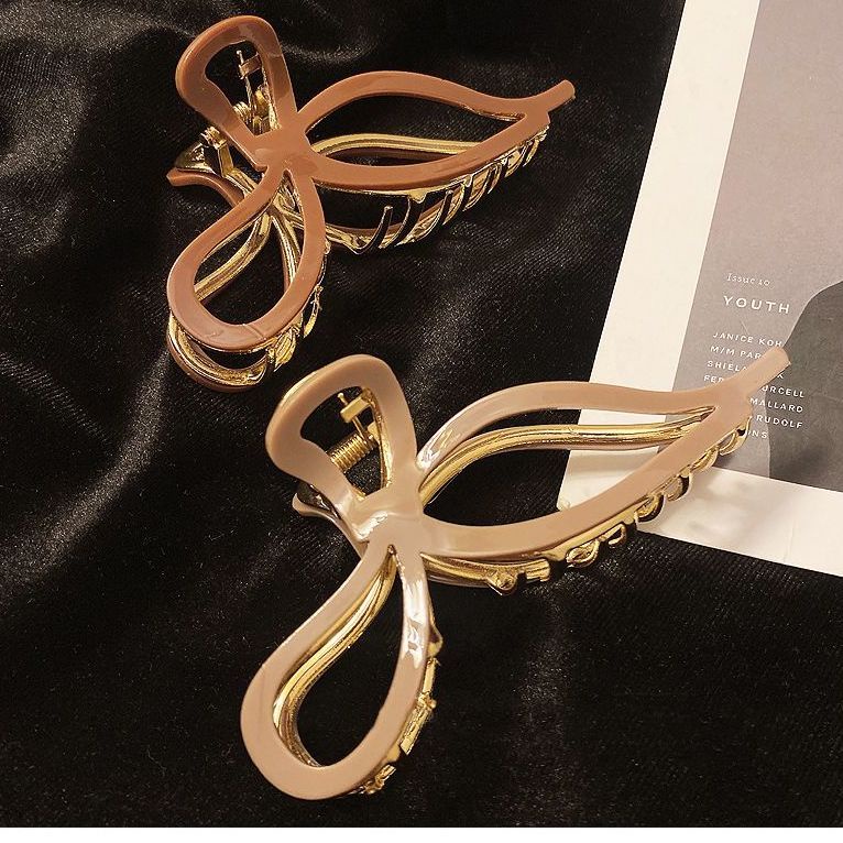 Kẹp Tóc Kim Loại Đính Nơ Sau Lưng Thời Trang Thu Đông Dành Cho Nữ Có Size Lớn