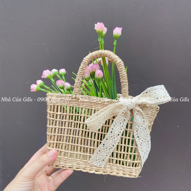 Giỏ mây đan size nhỏ siêu xinh ( ảnh thật )