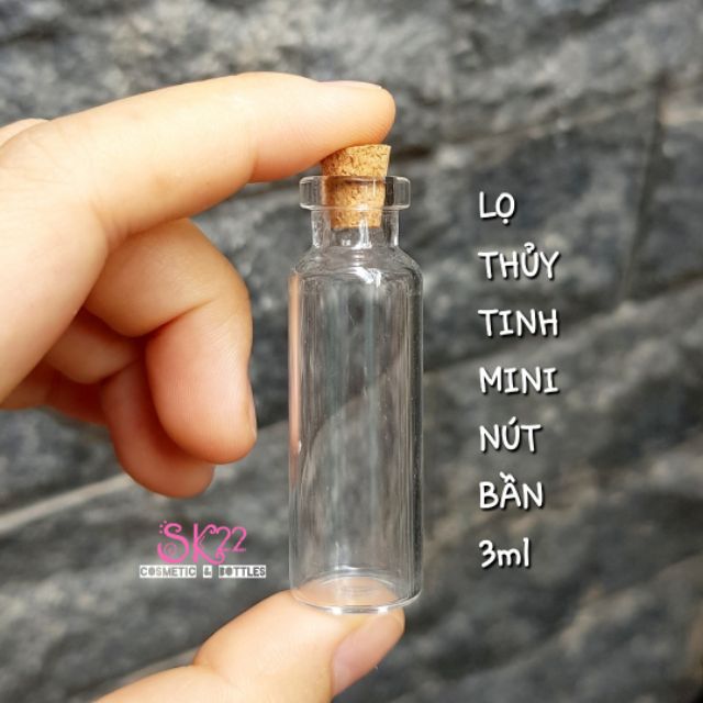 Set 6/8 LỌ THỦY TINH MINI NÚT BẦN 0.5ml/1ml/2ml/3ml
