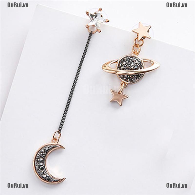 Bông Tai Dáng Dài Hình Mặt Trăng Và Ngôi Sao Thời Trang Cho Nữ