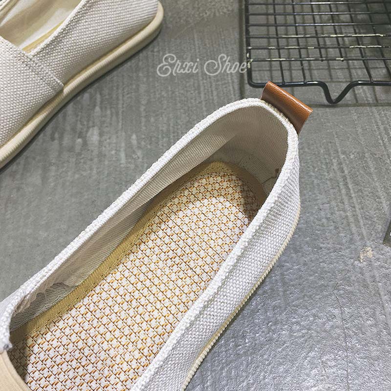 Oeggeo Giày Nam Vải Đế Bằng Phong Cách Cổ Điển Cho Nam giày lười giày vải giầy lười nam cao cấp giày canvas sneaker Giày thể thao nữ