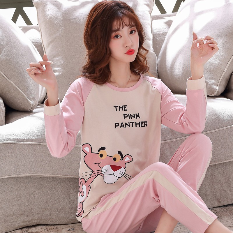 Bộ Đồ Ngủ Vải Cotton Tay Dài Thời Trang Mùa Thu 2020 Cho Nữ