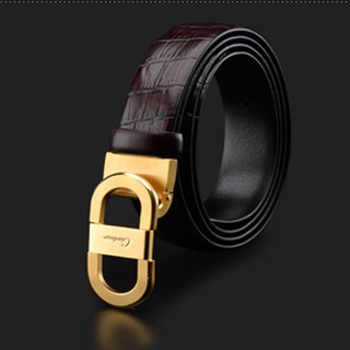 dây nịt nam thắt lưng da doanh nhân cao cấp da bò hai lớp khóa mại vàng 24k