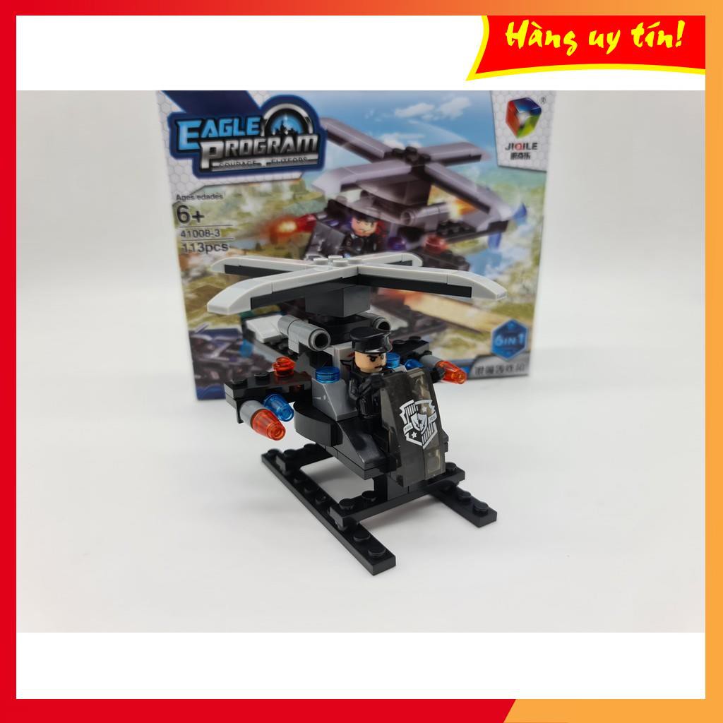 Lego ghép hình Máy Bay Trực Thăng - Helicopter SWAT SP552-3 113pcs