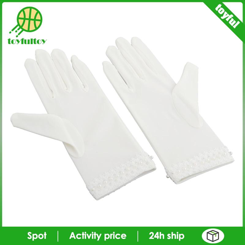 Găng Tay Satin Ngắn Toàn Diện Dành Cho Cô Dâu Trong Tiệc Cưới