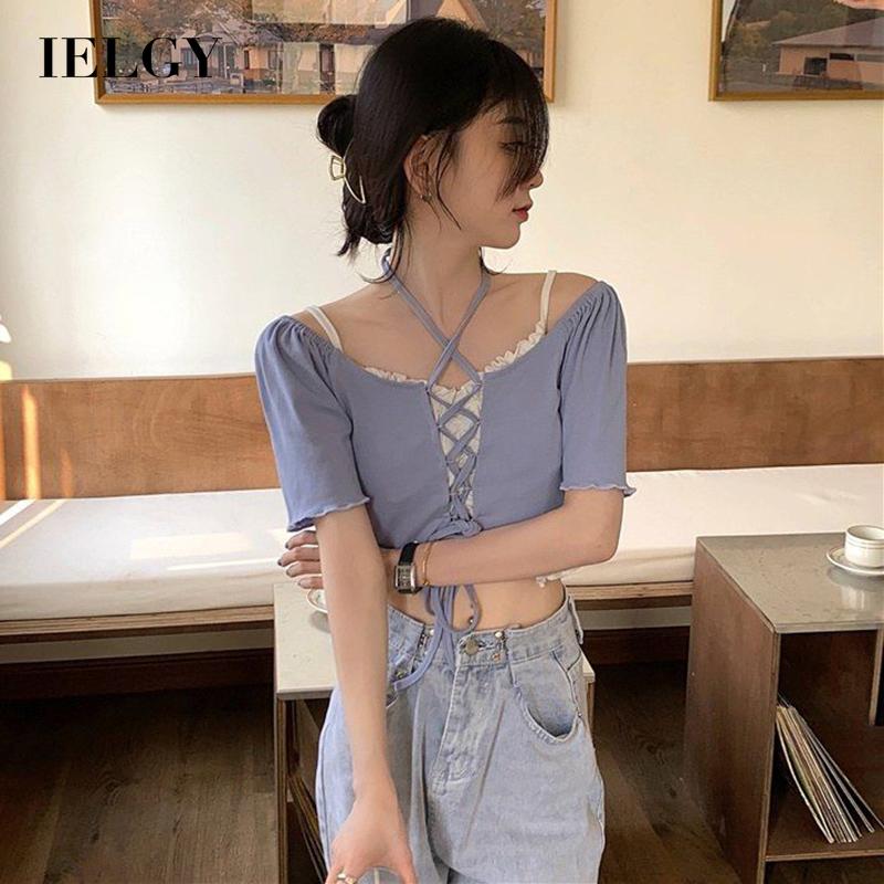 Áo hai dây/ Áo kiểu IELGY tay ngắn dáng ôm phong cách thời trang cho nữ