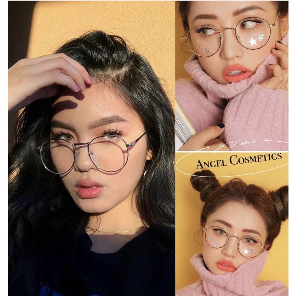 Kính 0 độ cho mặt tròn viền vàng, đen, bạc, siêu hot, siêu xinh, hàng chuẩn