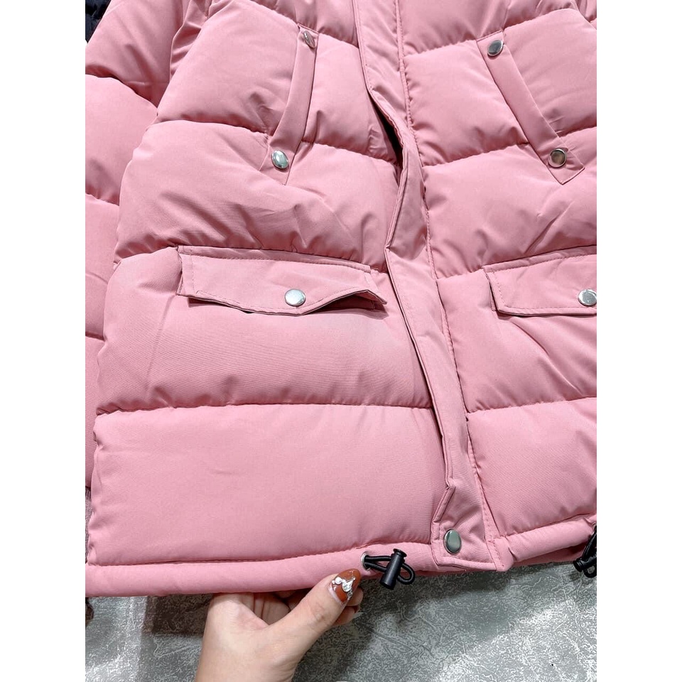 Áo Phao Túi Ngực Chéo PEONYB Nữ [FREESHIP]  Jacket mũ lông ấm mùa đông form rộng tay bồng cá tính Ulzzang