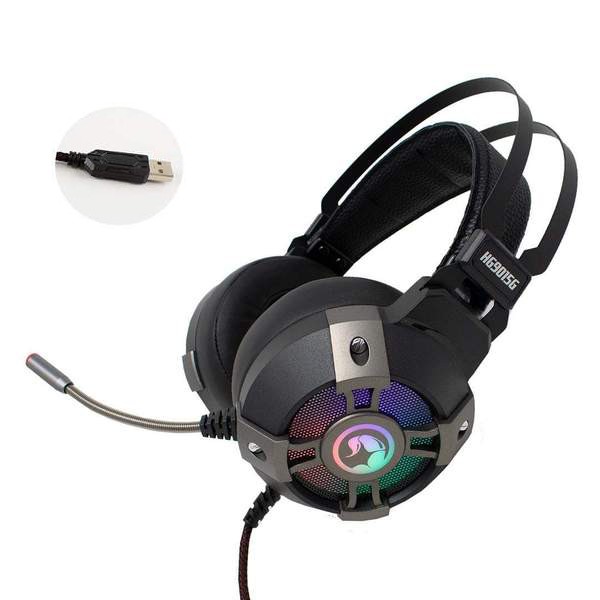 Tai nghe chụp tai 7.1 Marvo HG9015G chuyên game - tích đèn led Rainbow đa màu (Đen)