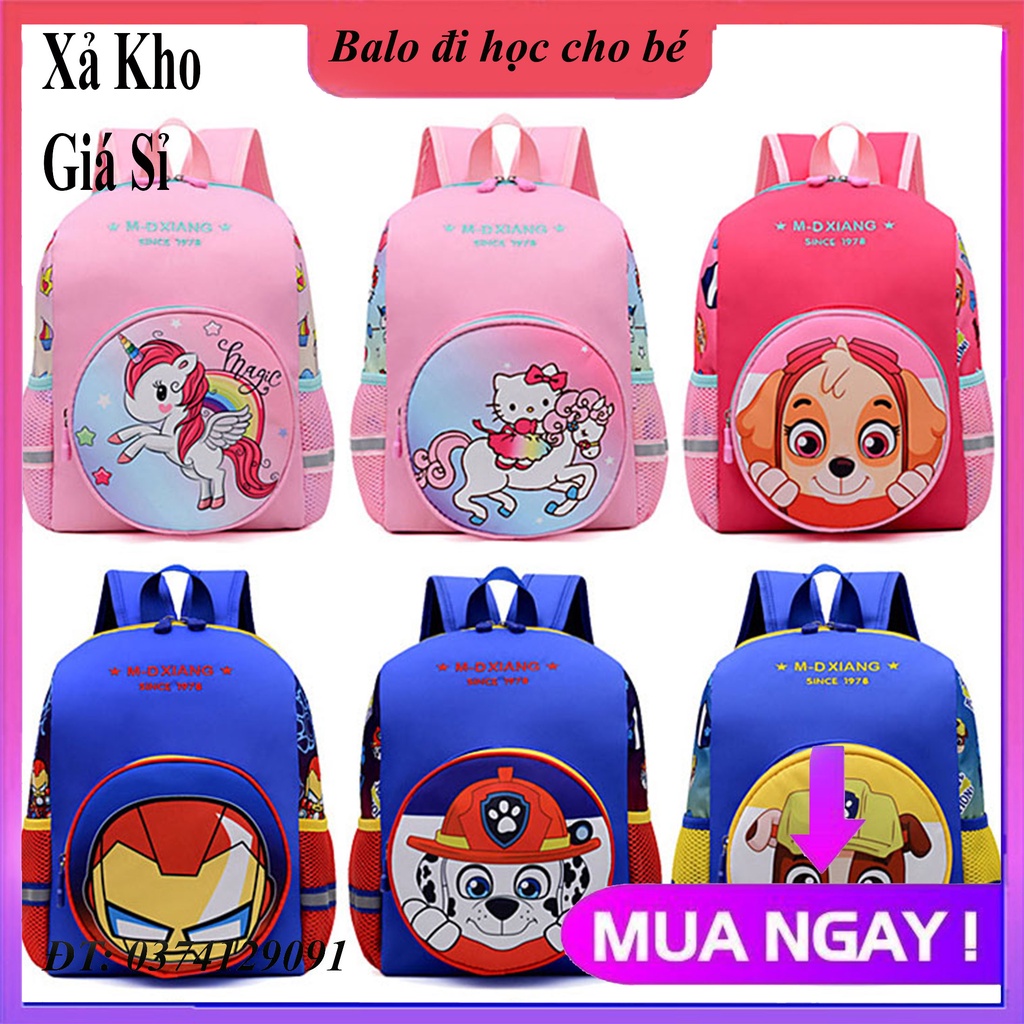 Balo cho bé mầm non Chính Hãng Cao Cấp Cho Bé Mầm Non Siêu Nhẹ Dễ Thương Hình khủng long,chú chó, kì lân,... balocho bé