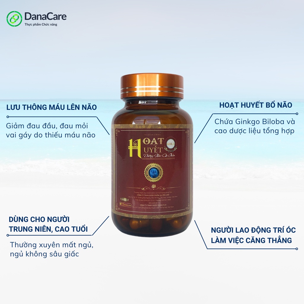 Hoạt huyết dưỡng não An thần, giảm mất ngủ, gingko biloba Hộp 30 viên