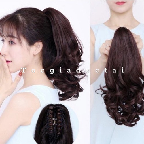 Tóc giả nữ ngoạm xoăn dài 30cm đuôi ngựa thời trang nữ