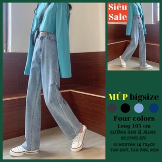 HOT [Size 30~35] Quần Suông Dài Bigsize Nữ - Basic - Lưng Siêu Cao / Quần Jean 3215 Sole ĐG