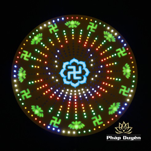 Hào Quang Hoa Sen Phật Quang Phổ Chiếu, Có Đèn Led, Nhiều Hiệu Ứng Ánh Sáng, Đường Kính 40cm, 50cm