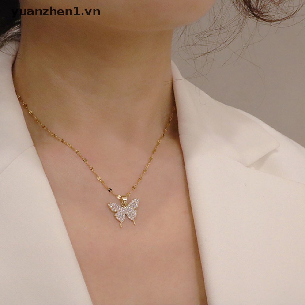 Vòng cổ mặt hình bướm đính đá thời trang cho nữ