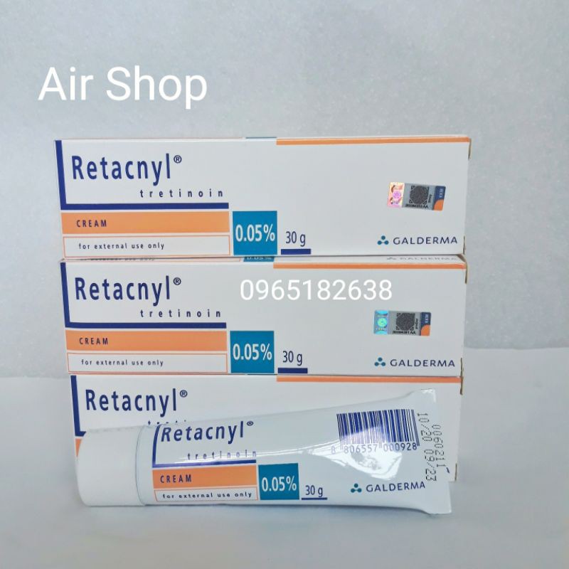  Kem Retacnyl Tretinoin 0.025% 0.05% 30g [ Date mới] Kem giảm mụn