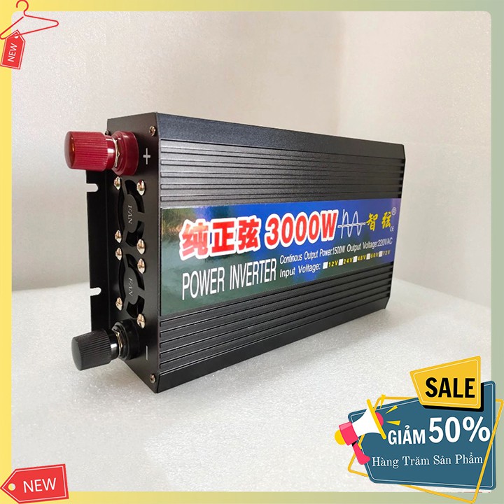 Bộ Chuyển Đổi Nguồn Điện 12V Lên 220V 3000W Sin Chuẩn