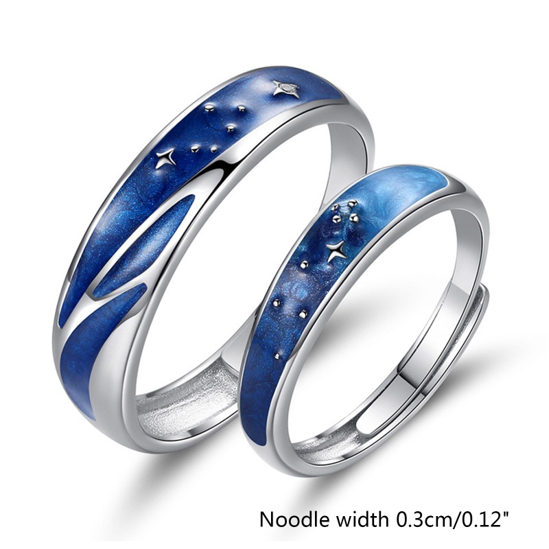 Ivy Bộ Nhẫn Cặp Đôi Màu Xanh Dương Ngôi Sao Phù Hợp Với Bạn Thân Thời Trang Dành Cho Thanh Thiếu Niên