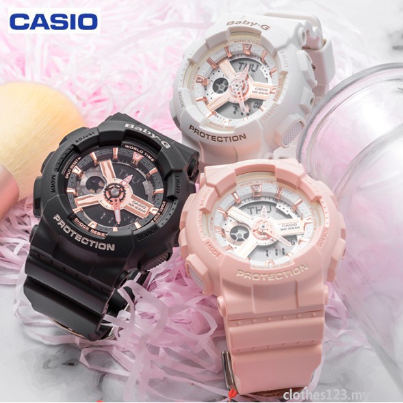 Đồng Hồ Điện Tử Thể Thao Casio G-Shock Gma-S110Mp Chống Thấm Nước Màu Hồng / Bạc Cổ Điển Cho Nữ Ba110