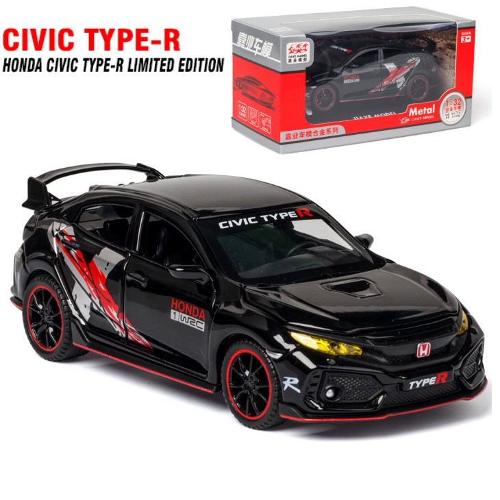 Xe mô hình ô tô civic Type R limited Edition 1:32 có đèn và âm thanh xe chạy cót