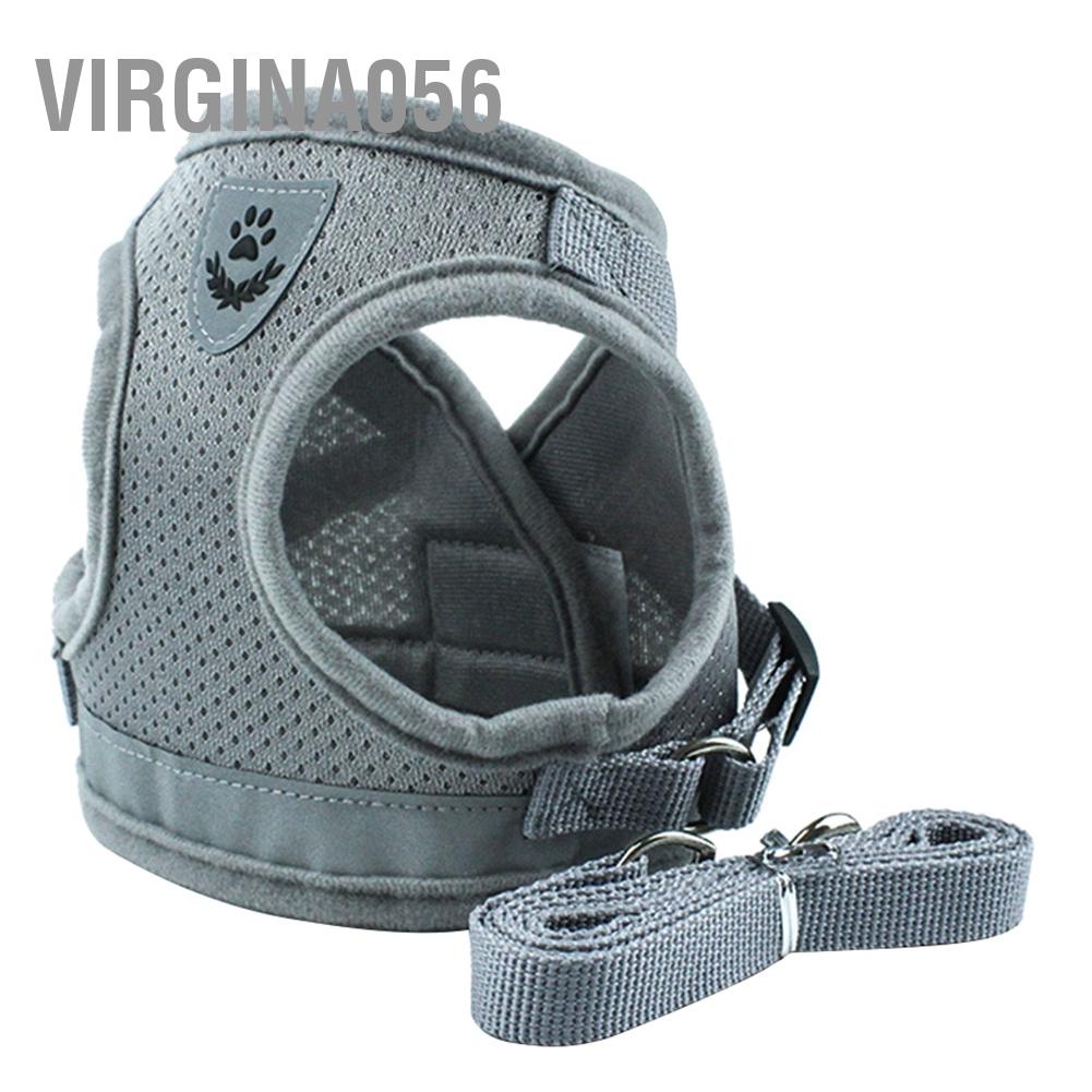 Virgina056 Chó cưng có thể điều chỉnh Dây xích bền an toàn Vest Ngực đeo cổ bằng vải