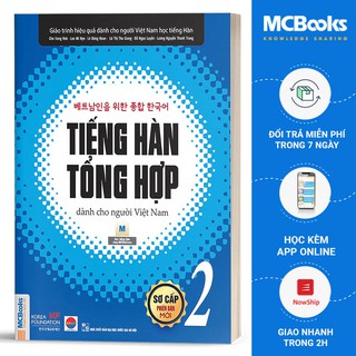 Sách - Tiếng Hàn Tổng Hợp Dành Cho Người Việt Nam Trình Độ Sơ Cấp Tập 2 - Bản Đen Trắng