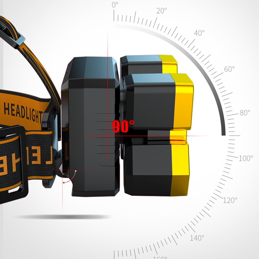 [ff86]Rechargeable Headlamp ABS Torch Life Waterproof Tools Portable Headlight Head Lantern Lamp Accessory for Camping