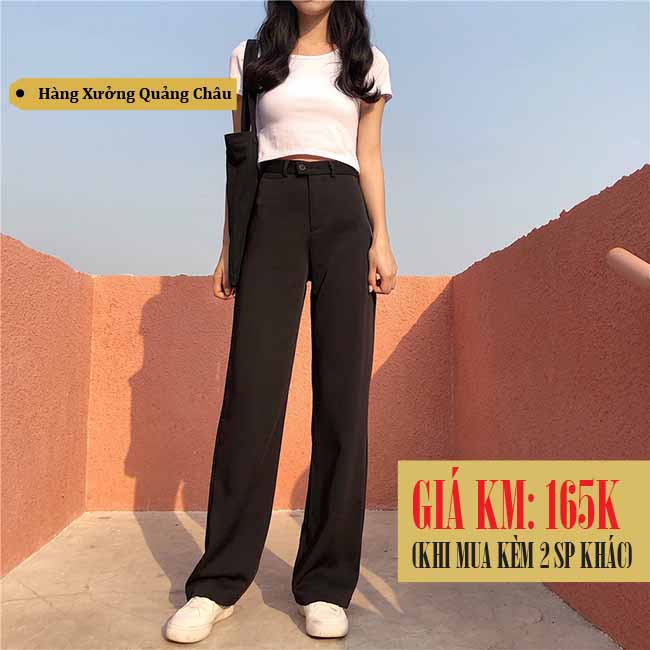 [Hàng có sẵn] Quần tây nữ ống rộng Ulzzang Quảng Châu QDV7