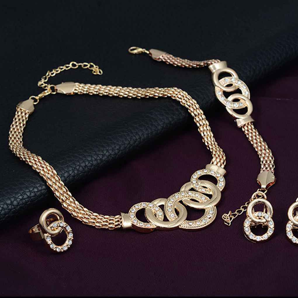 Bộ Trang Sức Mạ Vàng 18k Đính Đá Sang Trọng