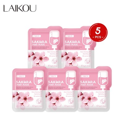 Mặt Nạ Bùn Hoa Anh Đào Làm Sạch Lỗ Chân Lông Loại Bỏ Mụn Đầu Đen 3g LAIKOU