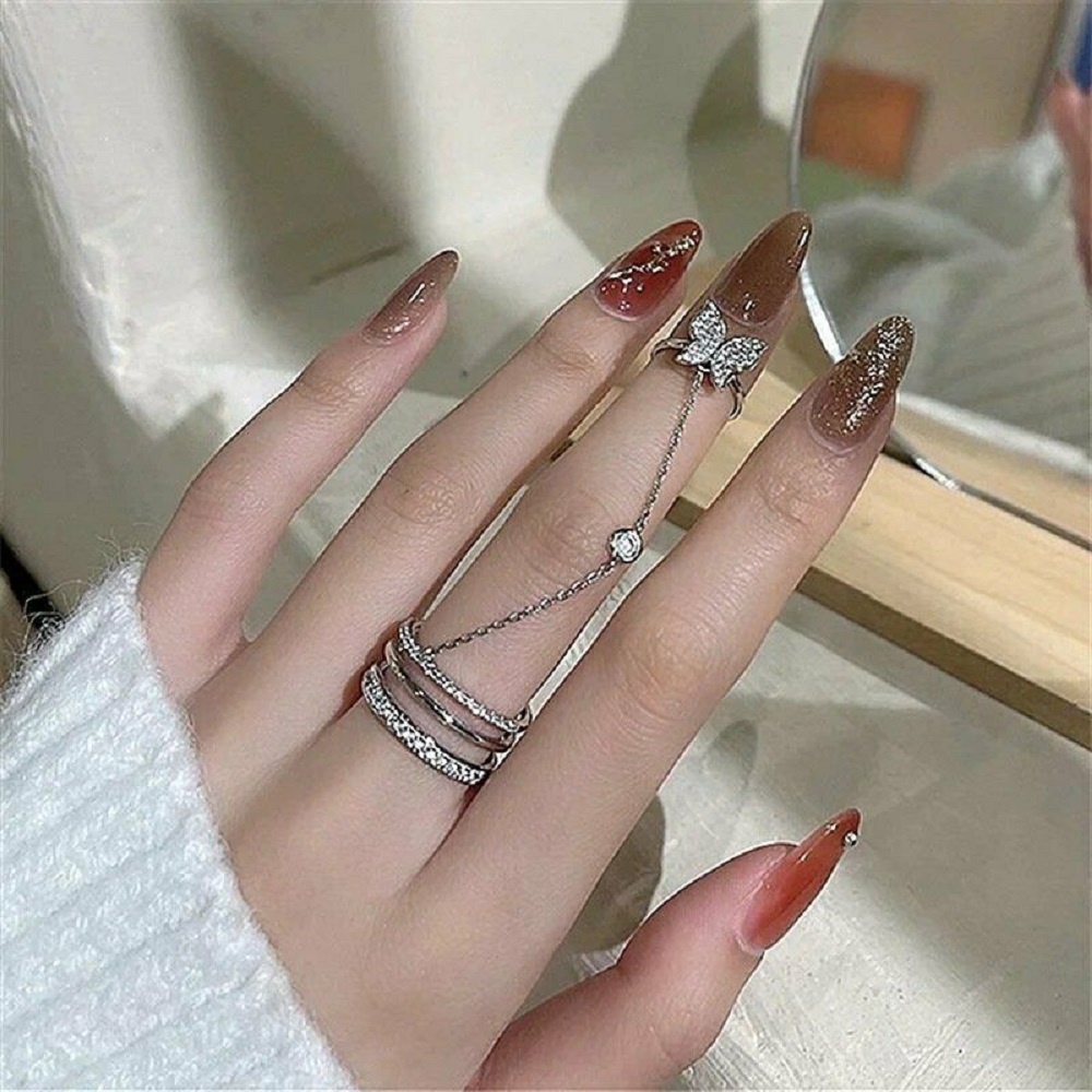 Nhẫn hở có thể điều chỉnh đính đá zircon thời trang cho nữ Yanqueens Trang sứ Quà tặng