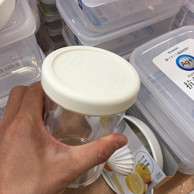 Lọ đựng đồ khô, thực phẩm Inomata Nhật Bản tròn 680ml nhựa PP an toàn, sử dụng trong lò vi sóng