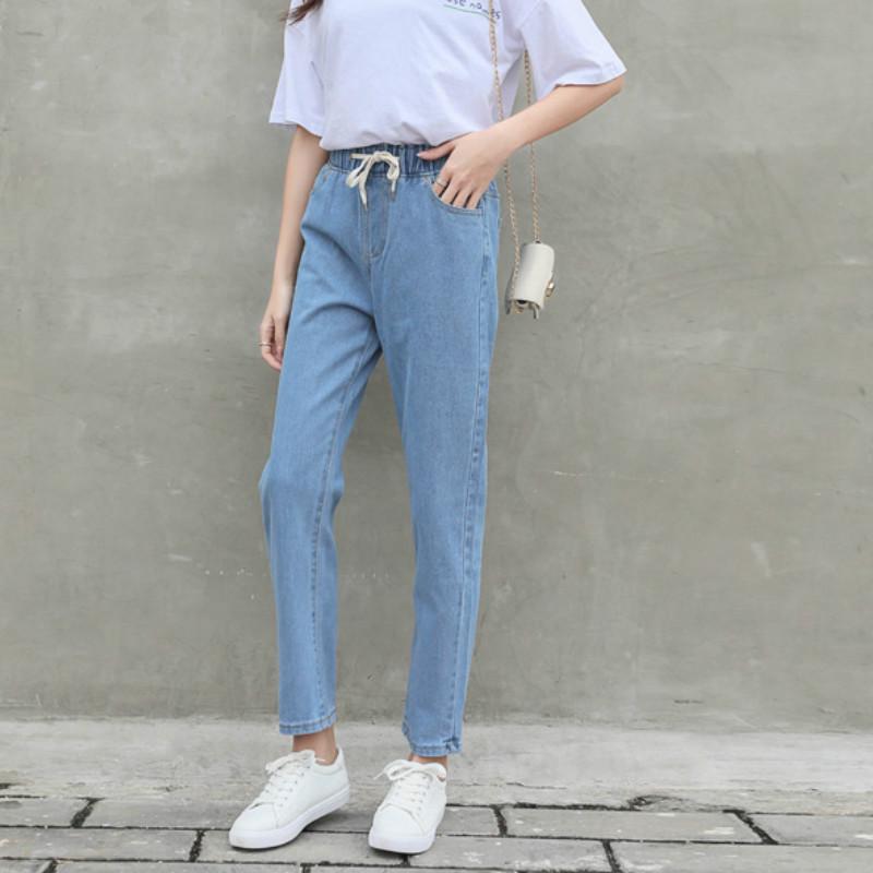 Women's denim pants, elastic waist, loose denim pants | BigBuy360 - bigbuy360.vn