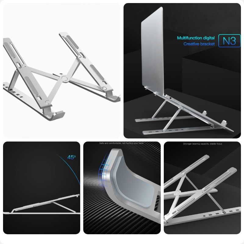 Giá đỡ laptop, macbook, ipad, kệ đỡ máy tính nhôm cao cấp tản nhiệt, tiện lời sử dụng, Cực chắc chắn