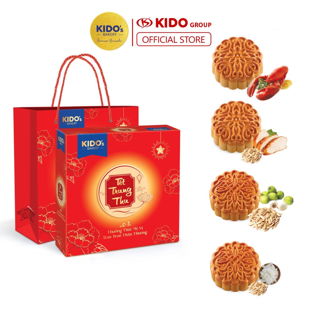 Hộp 4 Bánh Trung Thu KIDO’s Bakery Tài Lộc