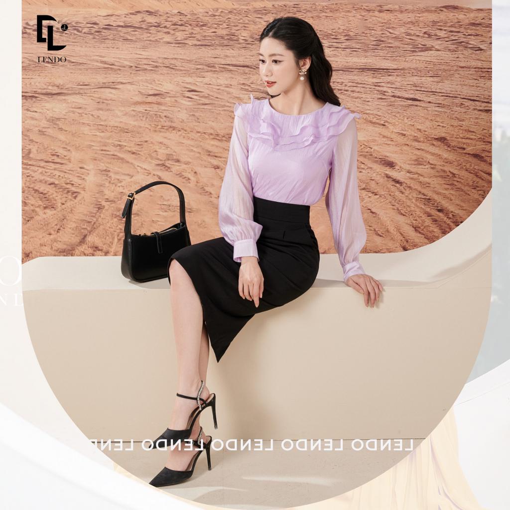 Chân Váy Bút Chì Dáng Dài Twill Silk LENDO CV230465