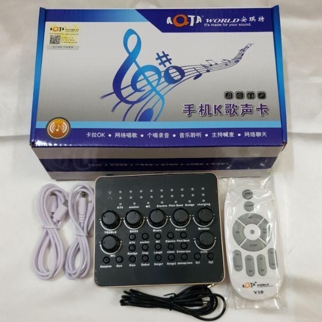 Sound card live stream V10 có điều khiển từ xa 2018 - 032