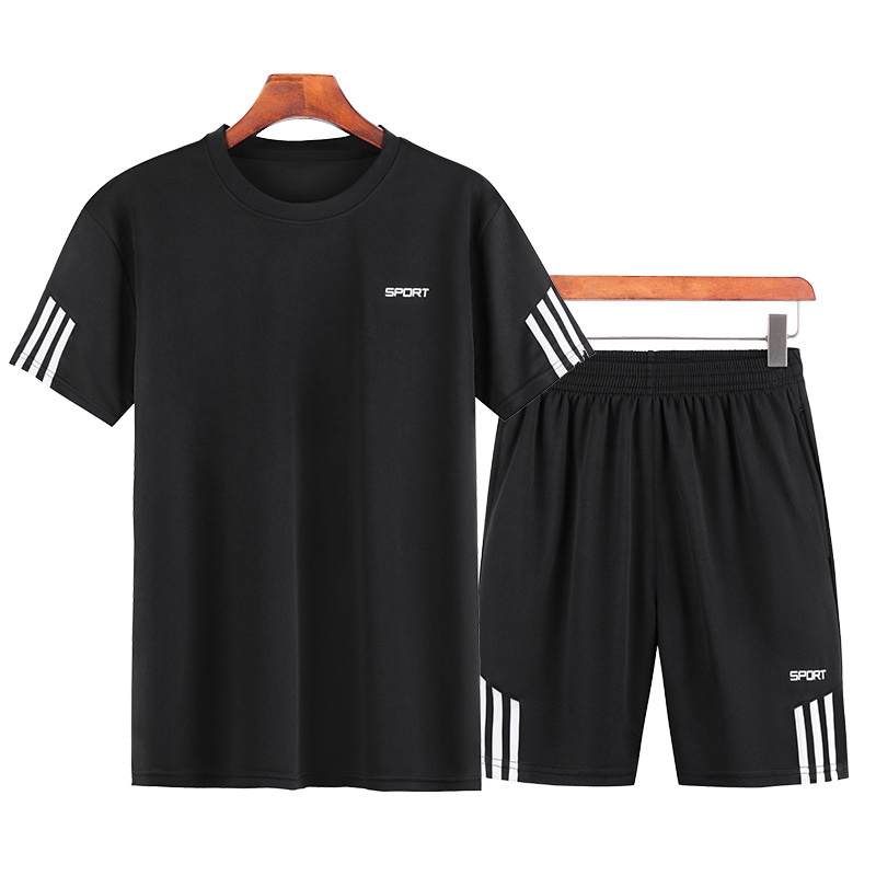 Bộ thể thao nam cộc tay chính hãng cao cấp in chữ sport J