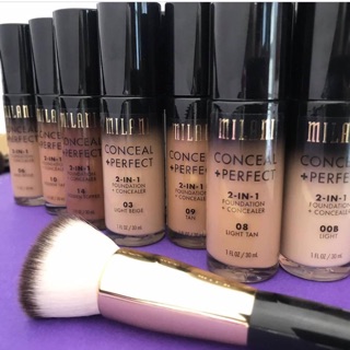Kem nền + che khuyết điểm MILANI Concealer + Perfect 2 in 1